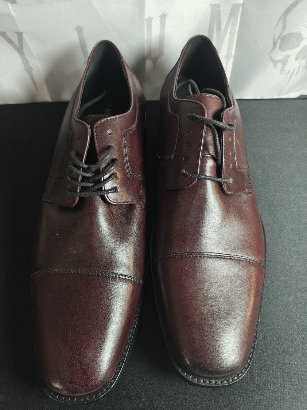 Johnston & Murphy Men's 11.5 Novick Cap Toe Oxfords Leather Dress Shoes